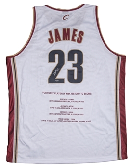 LeBron James Signed Cleveland Cavaliers NBA Youngest Player Stat Embroidered Jersey - 24/50 (UDA)